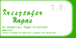 krisztofer magas business card